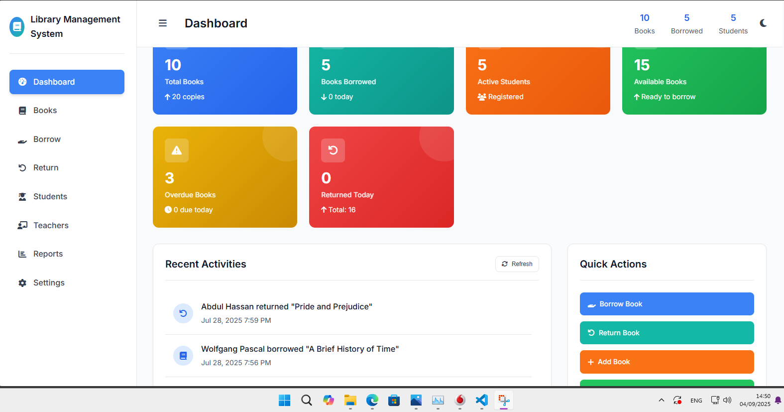 The modern Library management System